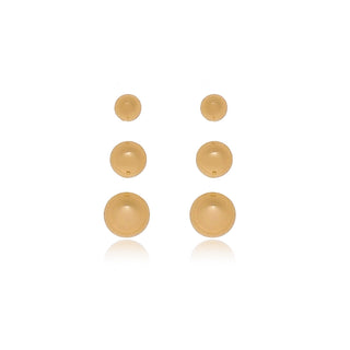 TRIO DE BRINCOS DE BOLINHAS ( 2, 4,6 MM)