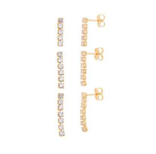 TRIO DE BRINCOS ZIRCONIA