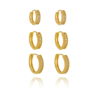TRIO ARGOLINHAS C/ ZIRCONIA